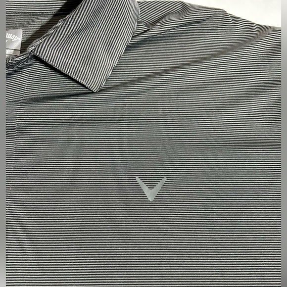 Callaway Mens Opti Dri Golf Polo Golf Shirt Size XL Gray Striped Short Sleeve - Picture 3 of 7